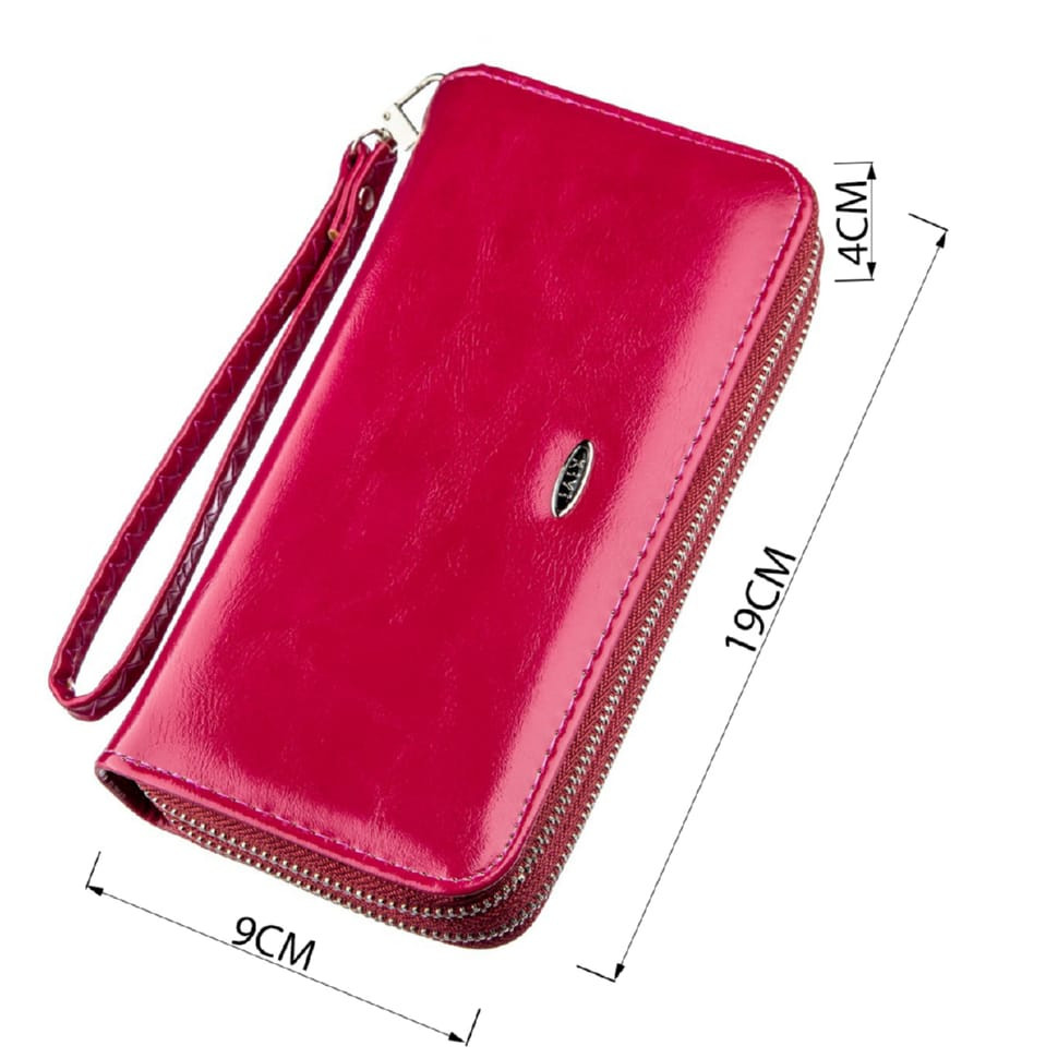 Шкіряний жіночий гаманець на блискавці GRANDE PELLE 11562 Чорний