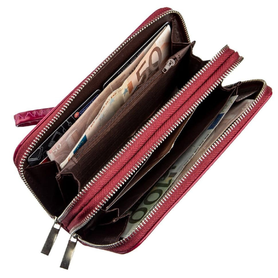 Шкіряний жіночий гаманець на блискавці GRANDE PELLE 11562 Чорний