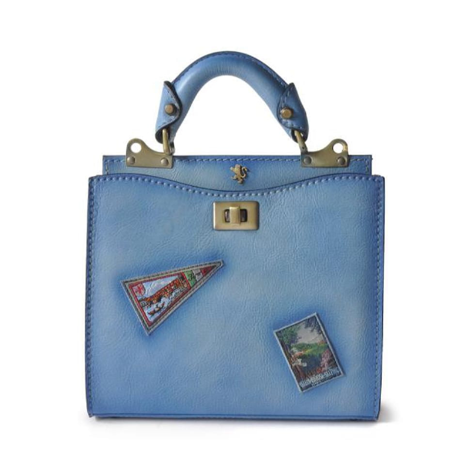 Pratesi BSB150/26 - Lady Bag Anna Maria Luisa de' Medici Мале в шкіряній шкірі Bruce Sky-Blue