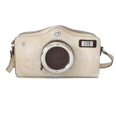 Pratesi RPA444 - Photocamera Radica Shoulder Bag in cow leather Photocamera R444 White