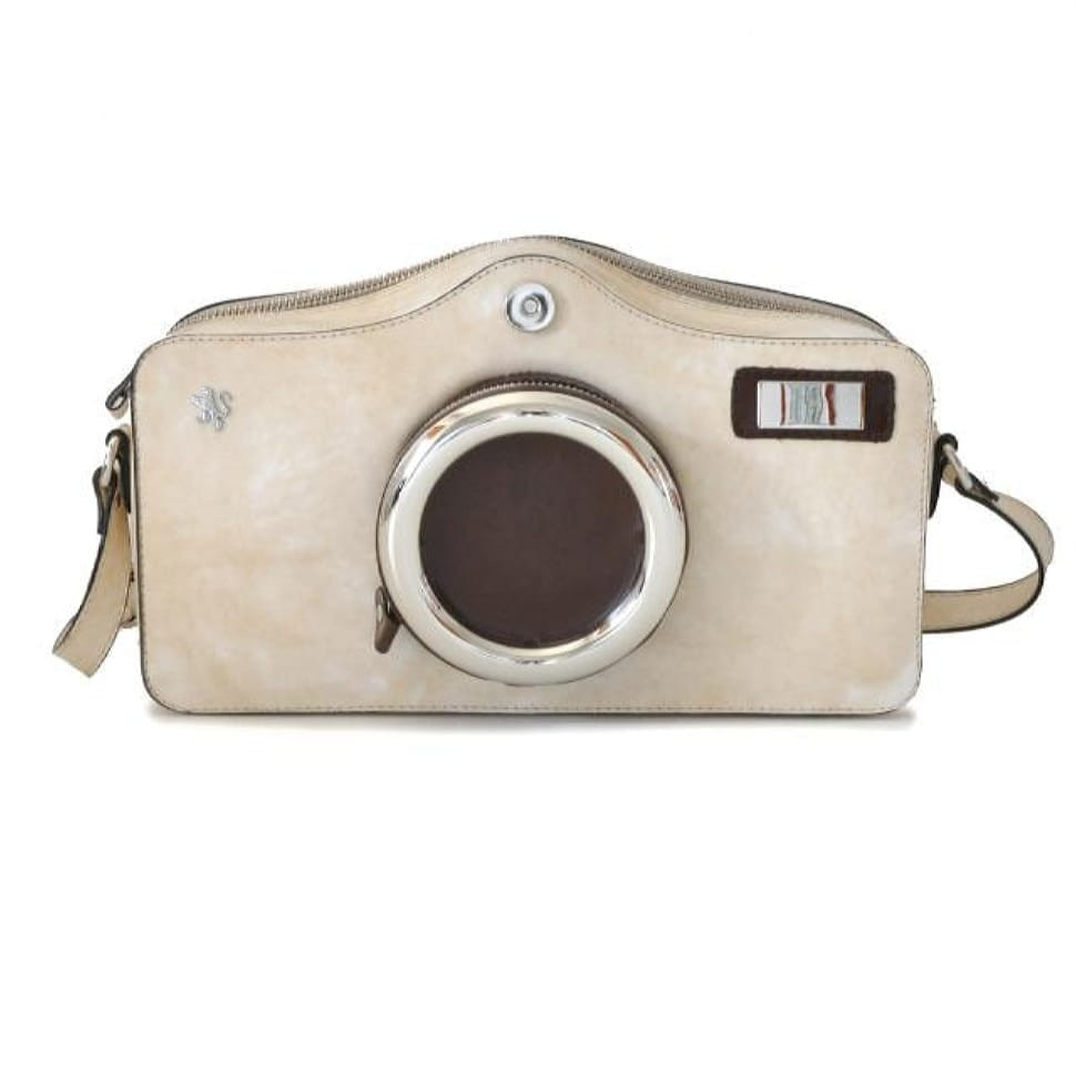 Pratesi RPA444 - Photocamera Radica Shoulder Bag in cow leather Photocamera R444 White