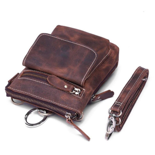 Шкіряна чоловіча сумка через плече або на пояс Bexhill bx001