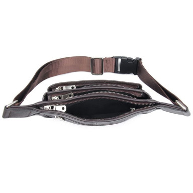 Waist bag brown genuine calfskin 3016Q