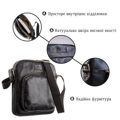 Men's leather bag SHVIGEL 19111 Black