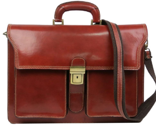 Портфель чоловічий із натуральної шкіри Tomskor коньячний