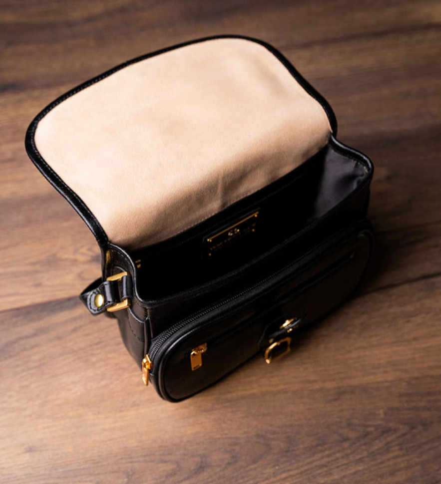 Женская кожаная сумка-седло - Women In Love - Черный цвет - Time Resistance 5244901