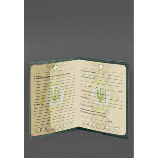 Шкіряна обкладинка для військового квитка 7.3 зелений Crazy Horse