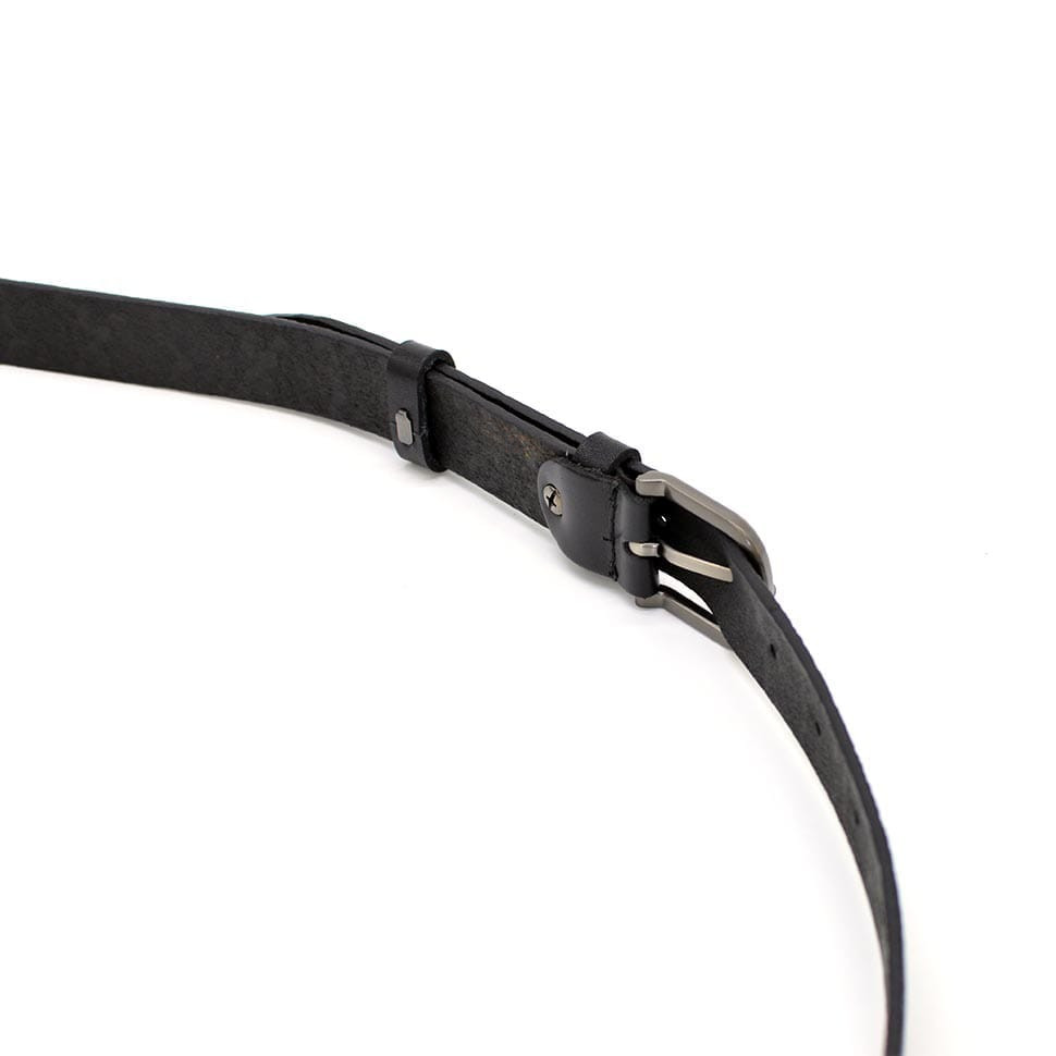 Тонкий жіночий чорний ремінь із тисненням Троянди Limary Lim-246A 25мм