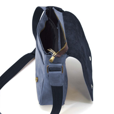 Mens leather shoulder bag RK-0002-3md TARWA blue