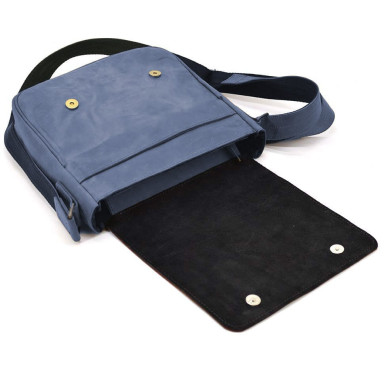 Mens leather shoulder bag RK-0002-3md TARWA blue