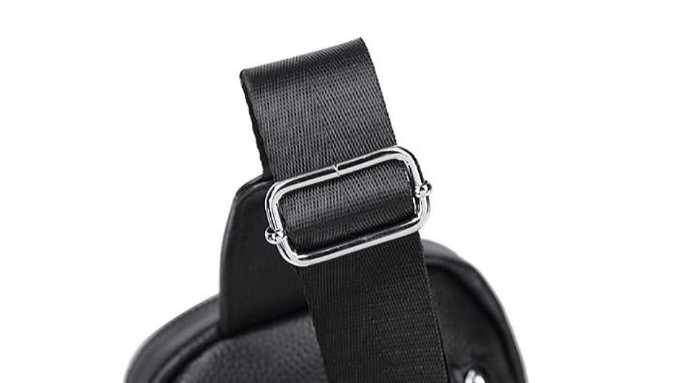 Чоловічий чорний шкіряний слінг на плече Tiding Bag A25F-1922A