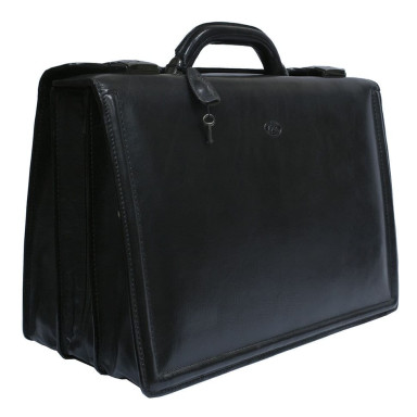 Leather briefcase Italico 8022 nero black
