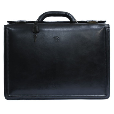 Leather briefcase Italico 8022 nero black