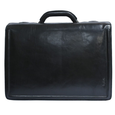 Leather briefcase Italico 8022 nero black