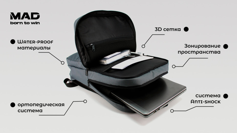 Рюкзак для ноутбука 17 NETTEX від MAD | born to win™