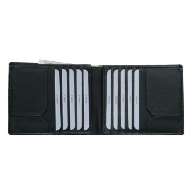 Leather wallet Cortina 5068 nero black