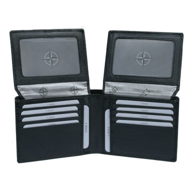 Leather wallet Cortina 5068 nero black