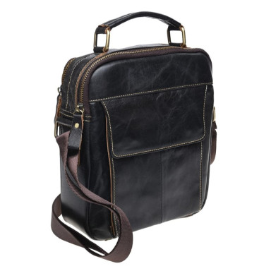 Men's leather shoulder bag Borsa Leather K16210-brown