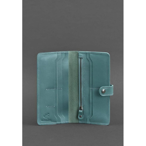 Шкіряне жіноче портмоне 7.0 бірюзове