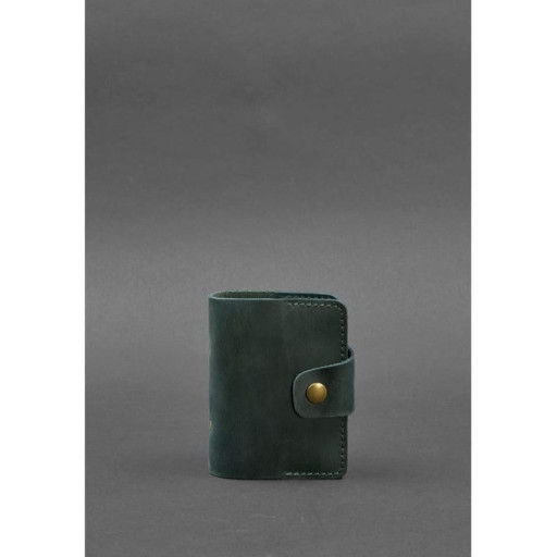 Шкіряний кард-кейс 7.1 (Книжка) зелений Crazy Horse