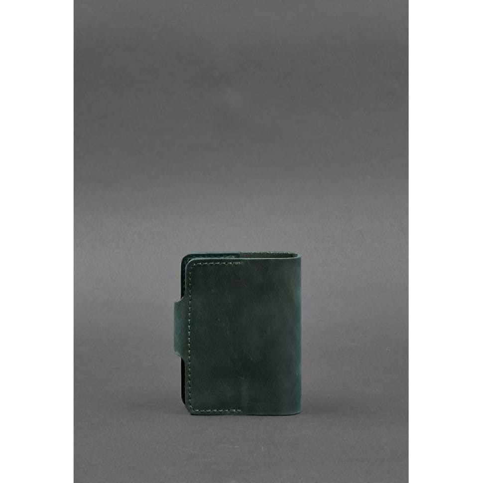 Шкіряний кард-кейс 7.1 (Книжка) зелений Crazy Horse