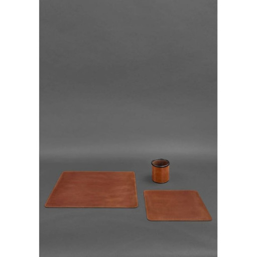 Настільний набір із натуральної шкіри 1.0 світло-коричневий Crazy Horse