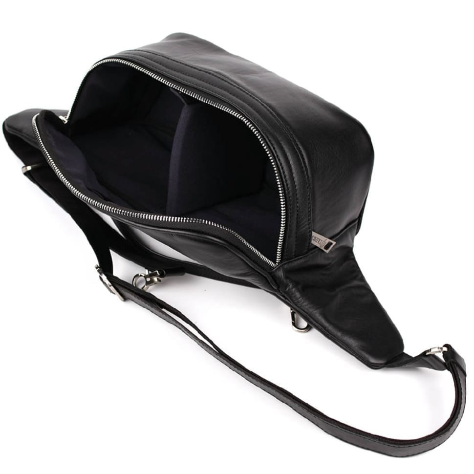 Leather banana camera bag TARWA 1313 (GA-1313-4lx) black nappa