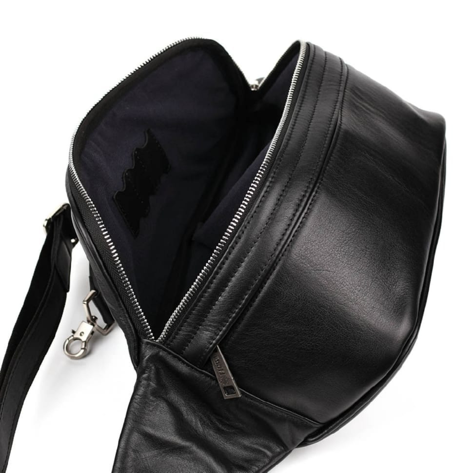 Leather banana camera bag TARWA 1313 (GA-1313-4lx) black nappa