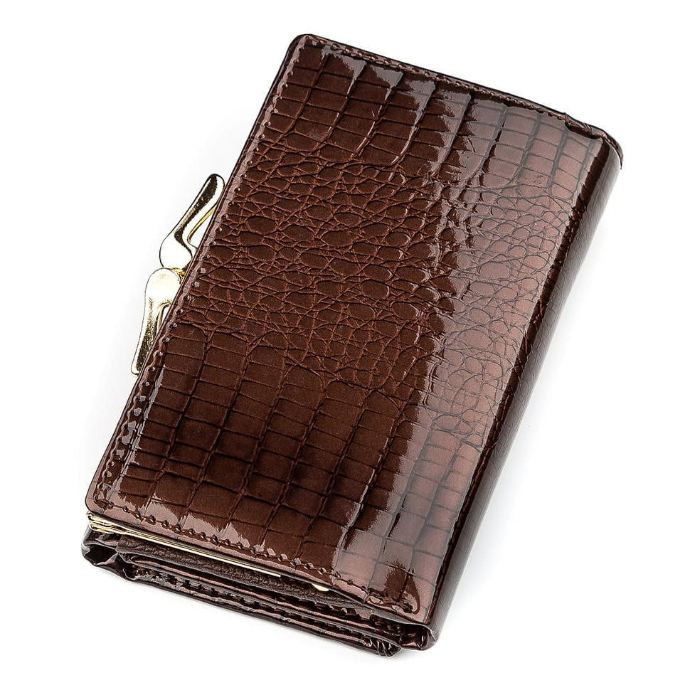 Кошелек женский ST Leather 18372 (S1201A) лакированная кожа Коричневый