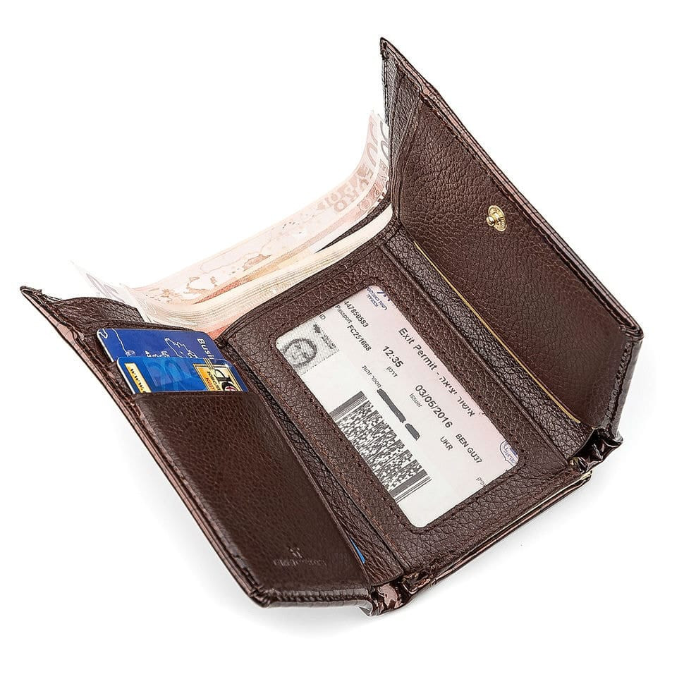 Кошелек женский ST Leather 18372 (S1201A) лакированная кожа Коричневый