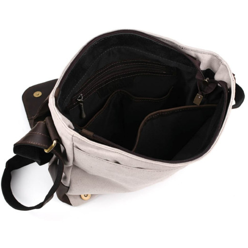 Сумка через плече розміру А4 з парусини та шкіри RCJ-6601-3md TARWA