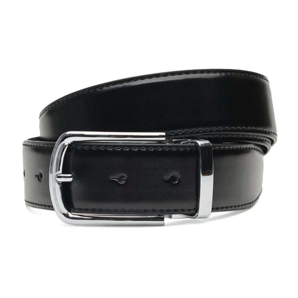 Двосторонній шкіряний ремінь Borsa Leather C135-4133-1A Чорно-коричневий