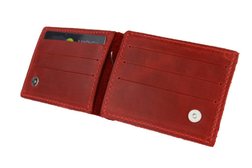 Гаманець жіночий шкіряний затискач для купюр SULLIVAN 105-3(5.5) червоний