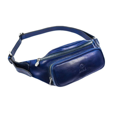 Leather Sling Bag Belly Bag - Independent People - Blue Time Resistance 5231801