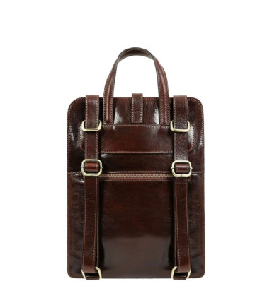 Womens Convertible Leather Backpack Shoulder Bag - Clarissa - Brown Time Resistance 1173701