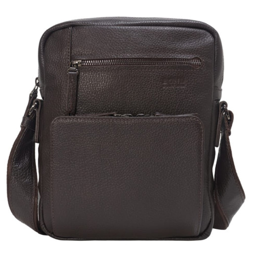 Сумка чоловіча шкіряна BOND 1429-286 коричневий флотар
