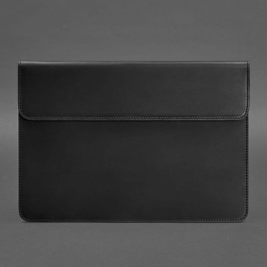 Magnetic Leather Envelope for Laptop Universal Black Crazy Horse