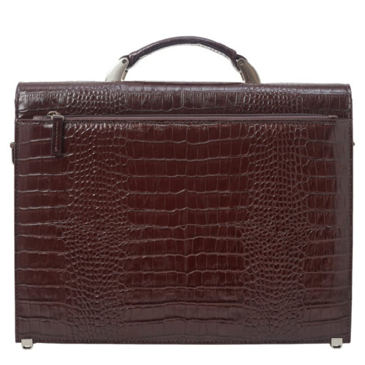 Портфель шкіра BOND 1283-355 коричневий кроко