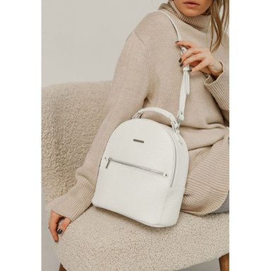 Kylie Leather Mini Backpack for Women white