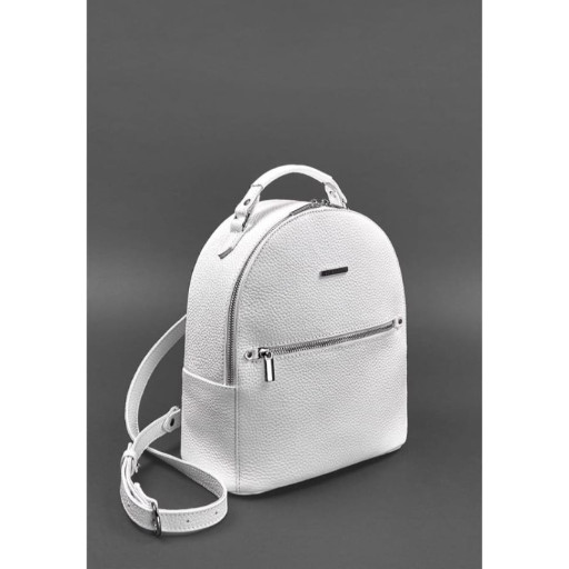 Kylie Leather Mini Backpack for Women white