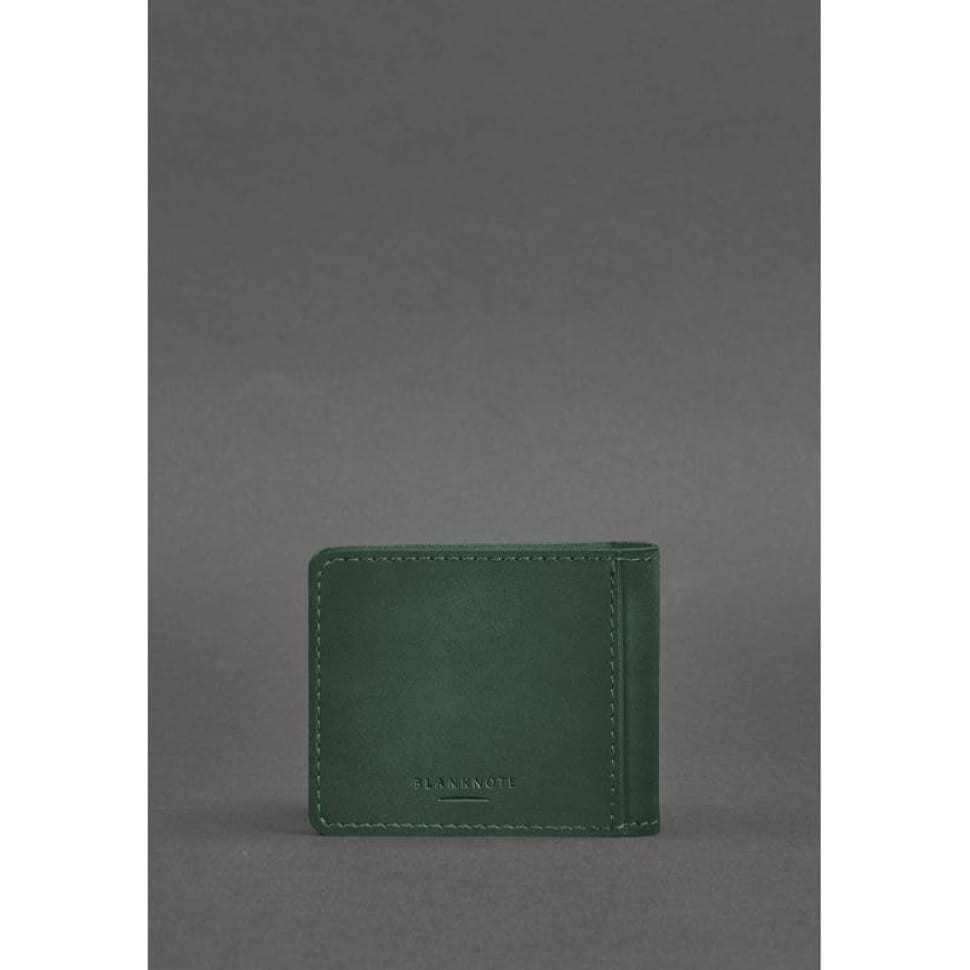 Leather cover for ID card with coat of arms, green Crazy Horse