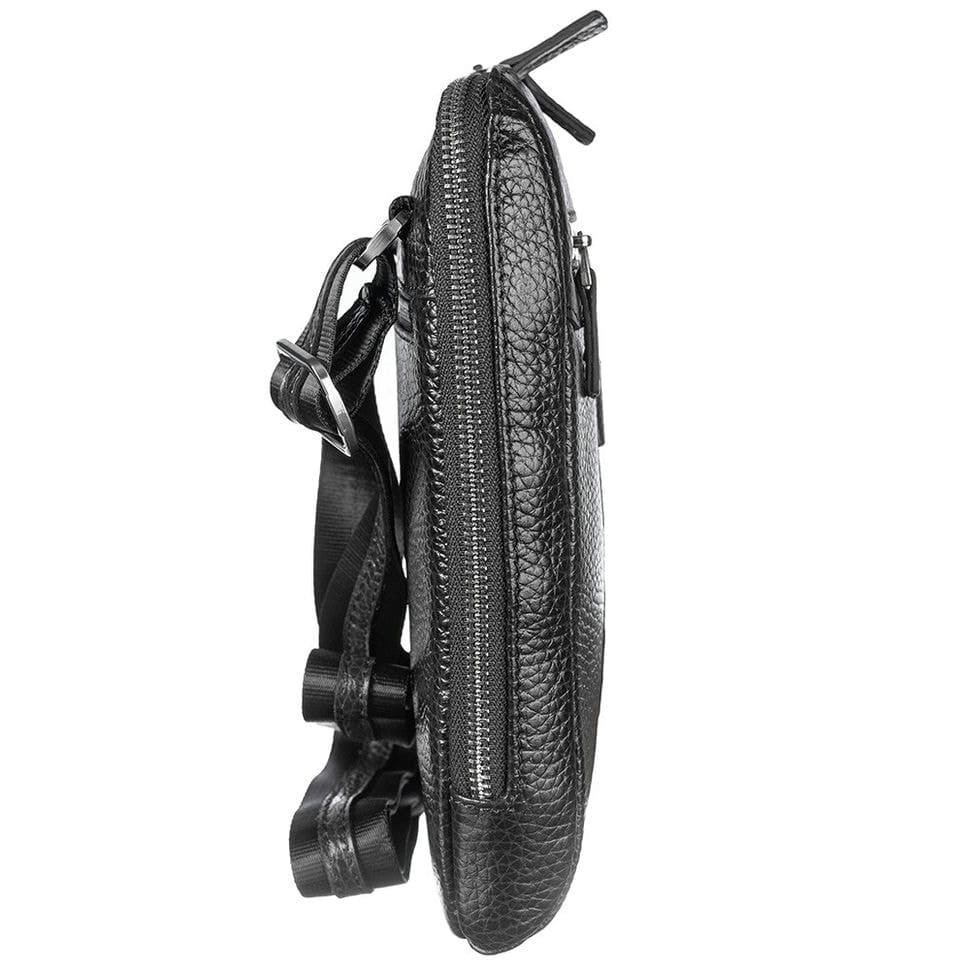 Барсетка м'яка шкіряна DESISAN 1467-01 чорний дрібний флотар