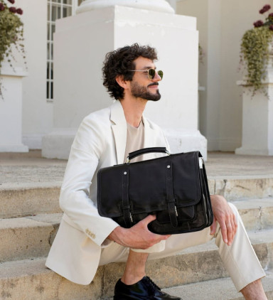 Leather Briefcase Backpack - A Midsummer Night's Dream - Black color - Time Resistance 5243101