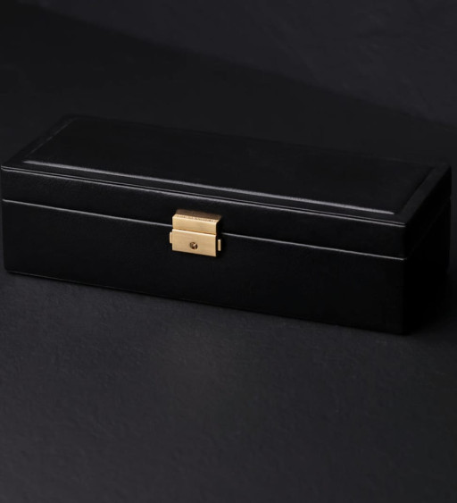 Шкіряна скринька для годинника, органайзер для годинника - Herzog - Чорний колір - Time Resistance 5238201