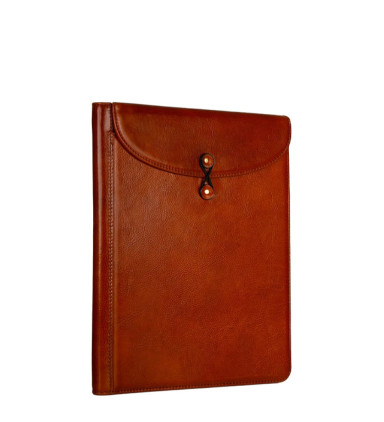 Leather Portfolio for Women - The Loved One -  Cognac Brown color -  Time Resistance 5245901W