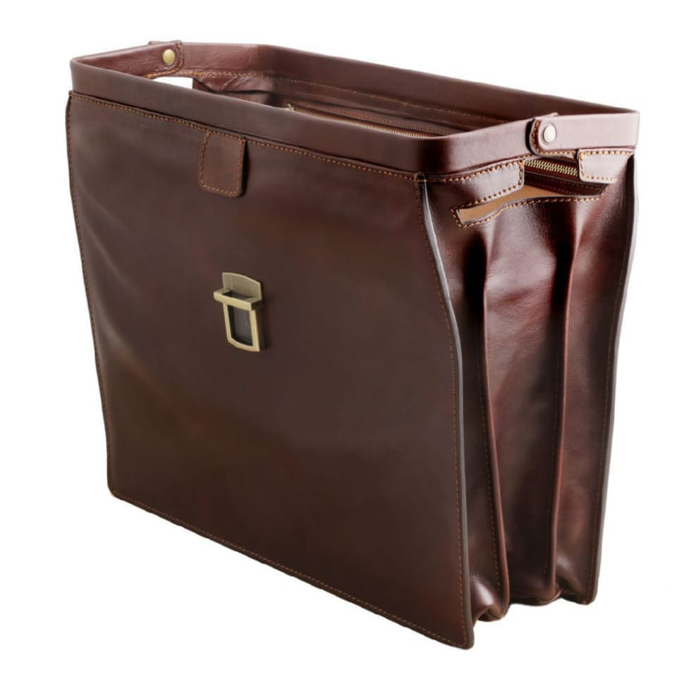 Canova Шкіряний портфель-саквояж на три відділення Tuscany TL141347