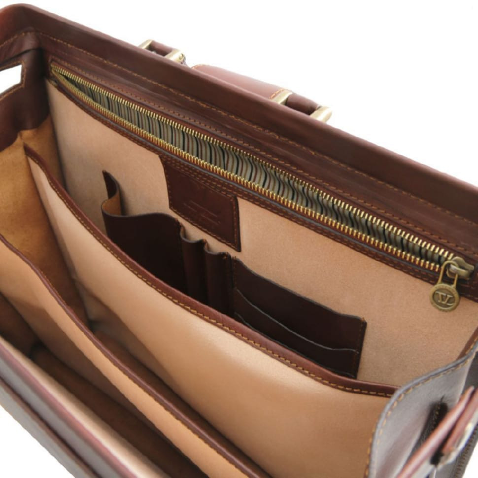 Canova Шкіряний портфель-саквояж на три відділення Tuscany TL141347