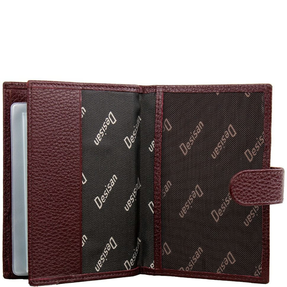 Обкладинка авто+паспорт шкіряна Desisan 102-339 бордо флотар