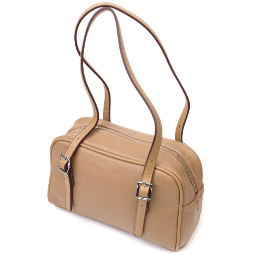 Ділова сумка-клатч зі знімними ручками з натуральної шкіри 22077 Vintage Бежева