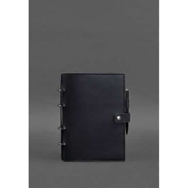 Leather notebook with a dated block (Softbook) 9.1 dark blue